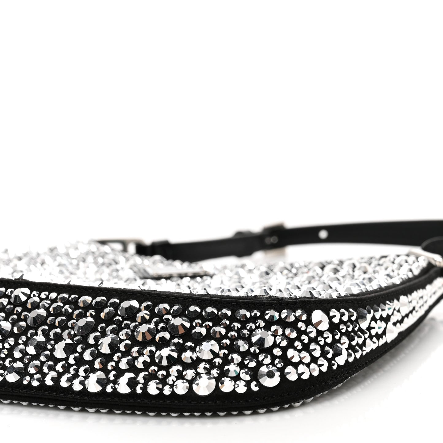 Satin Crystal Cleo Adjustable Strap Shoulder Bag Metal