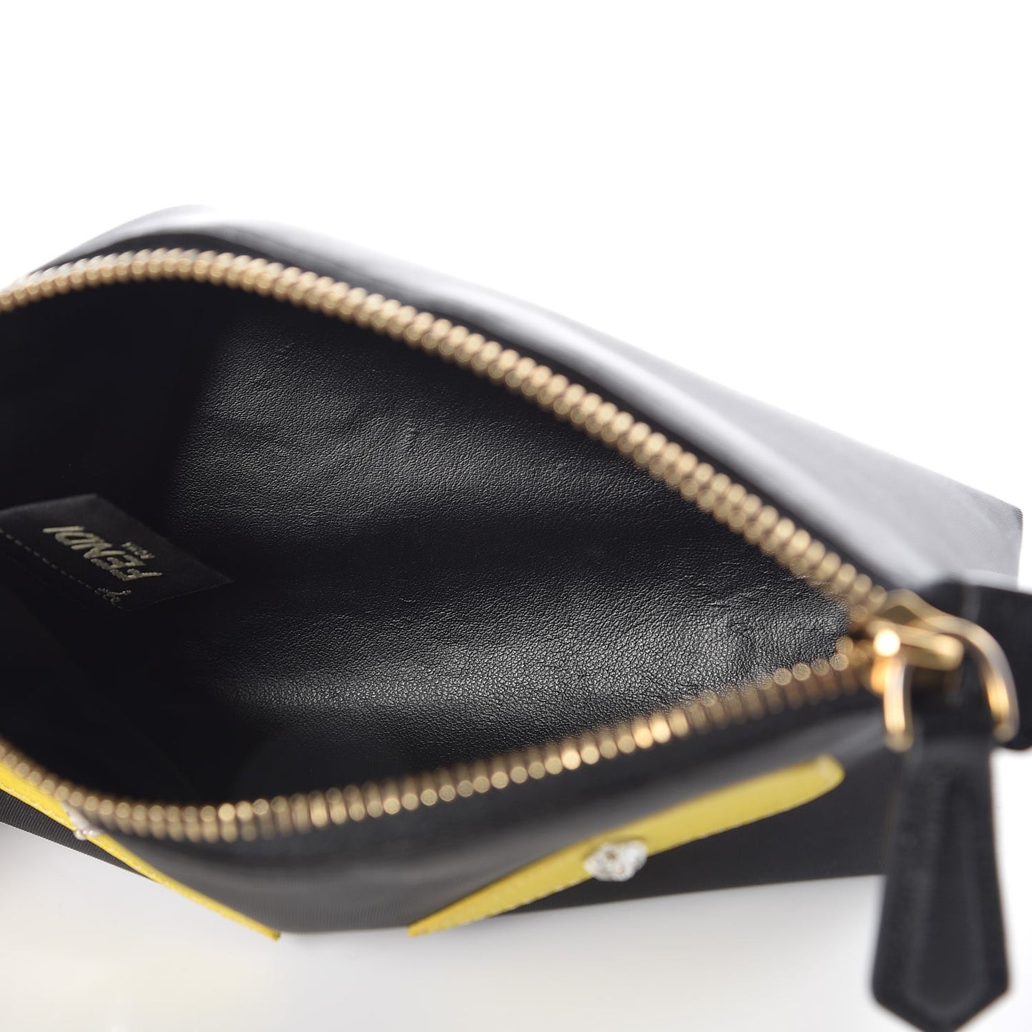 Nylon Vitello Elite Crystal Eye Monster Large Cosmetic Pouch Black Cedro