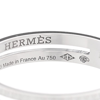 Hermes 18K White Gold Diamond Ariane Wedding Band Ring 53 6.5 6 of 7