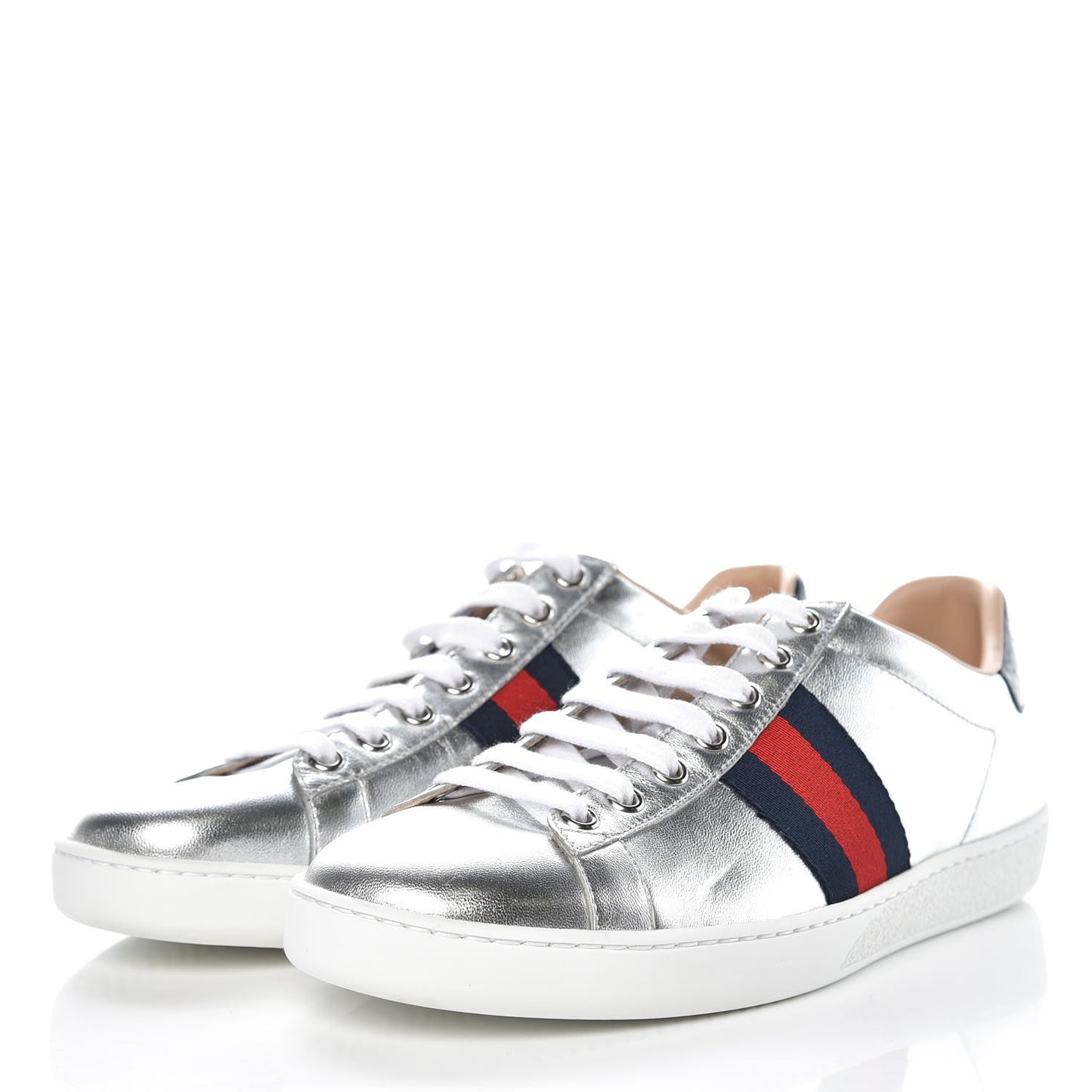 Ayers Calfskin Womens New Ace Sneaker 37.5 Silver