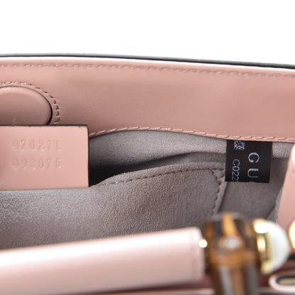 Gucci Nappa Bamboo Web Mini Nymphaea Top Handle Bag Perfect Pink Mystic White 8 of 9