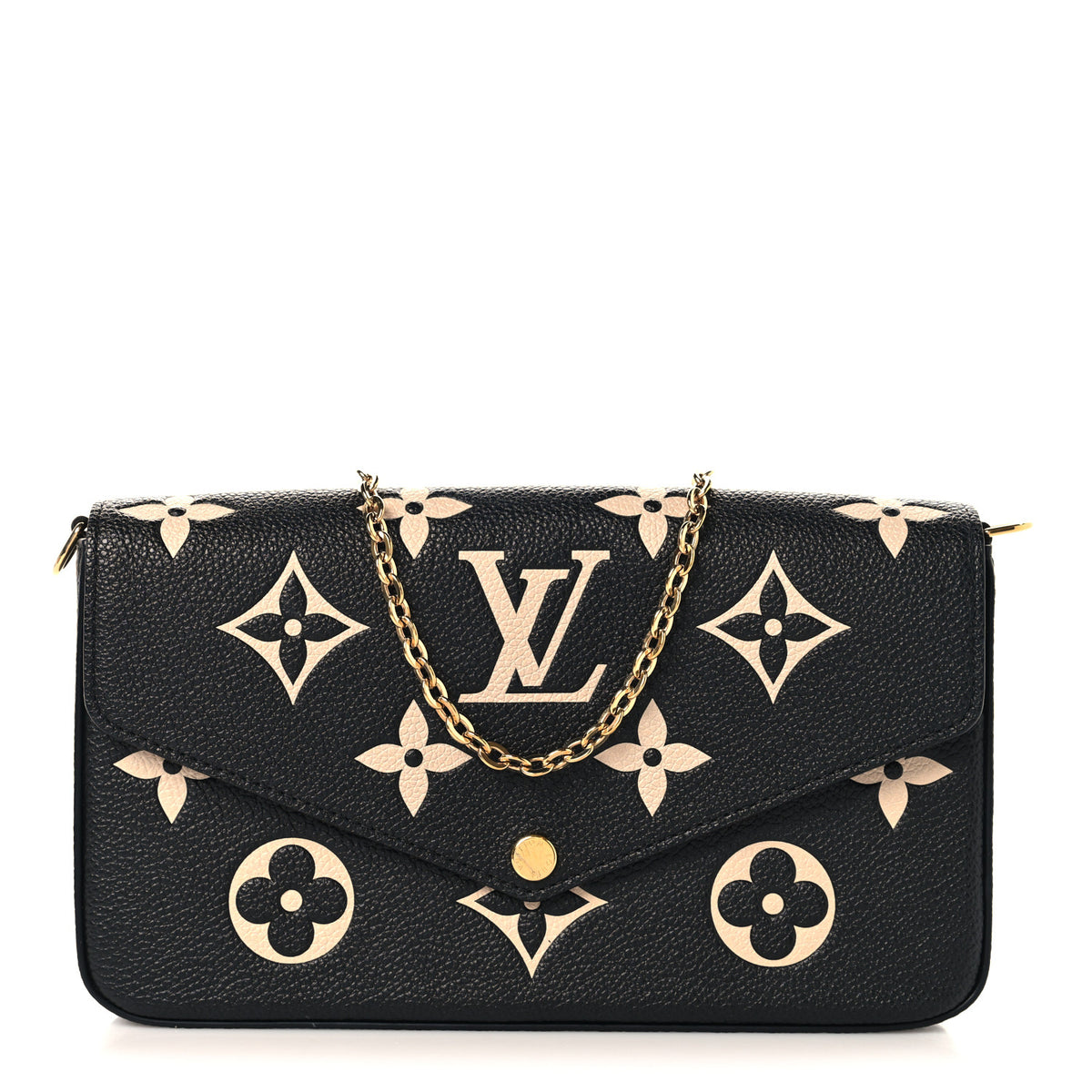 Louis Vuitton Empreinte Monogram Giant Felicie Pochette Black Beige 1 of 11