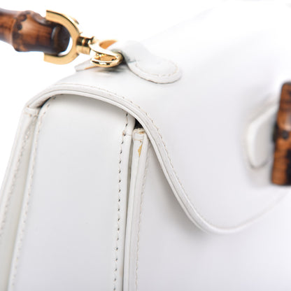 Gucci Calfskin Bamboo Top Handle Bag White 11 of 14