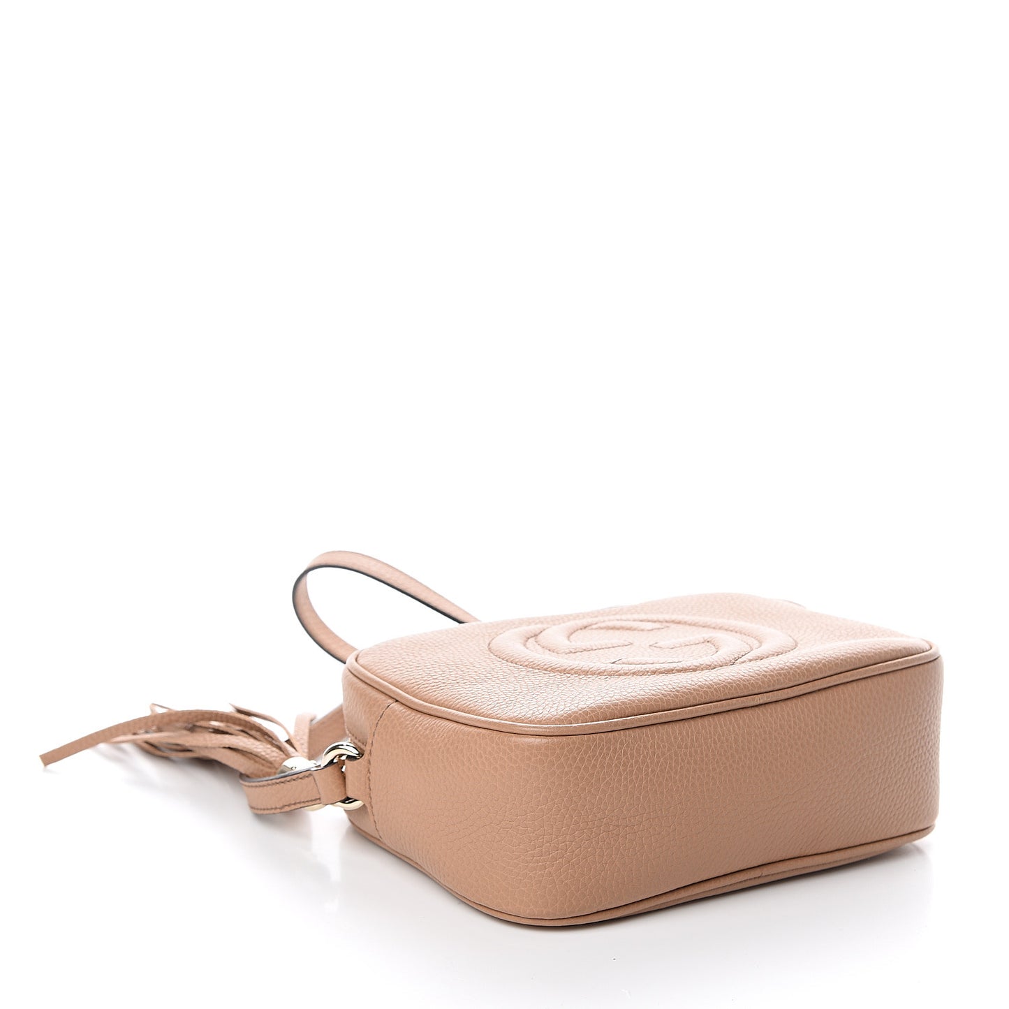 Pebbled Calfskin Small Soho Disco Bag Rose Beige