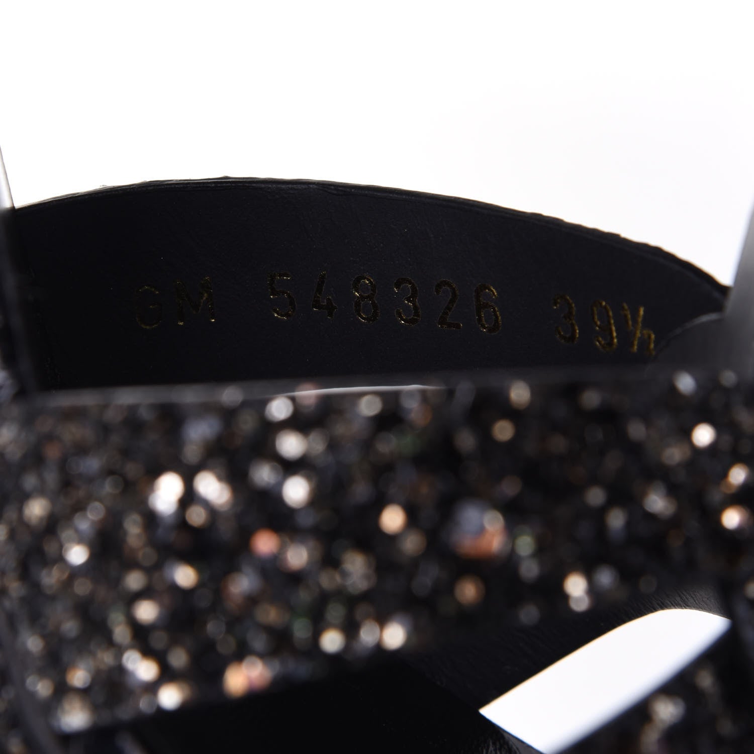 Saint Laurent Glitter Calfskin Ayers Tribute 75 Platform Sandals 39.5 Midnight 9 of 10