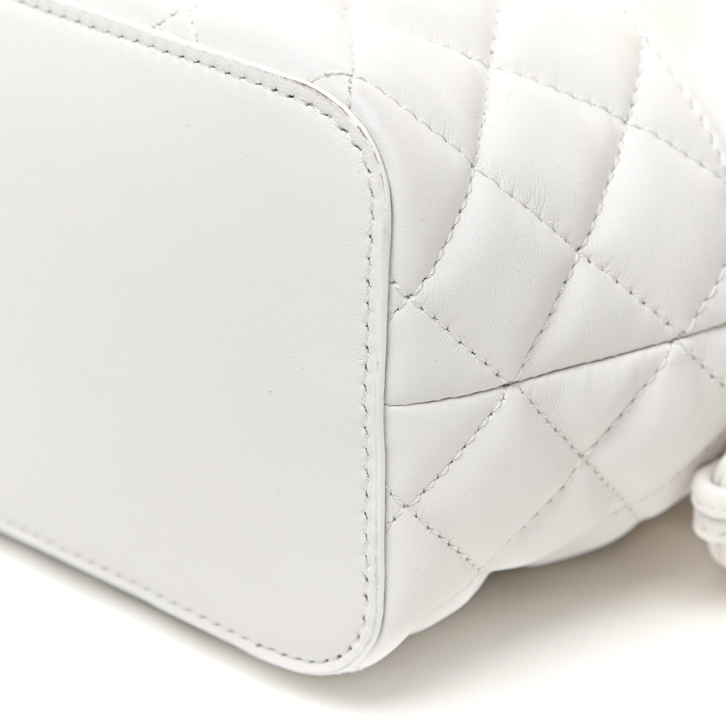 Nappa Quilted Medusa Bucket Bag White