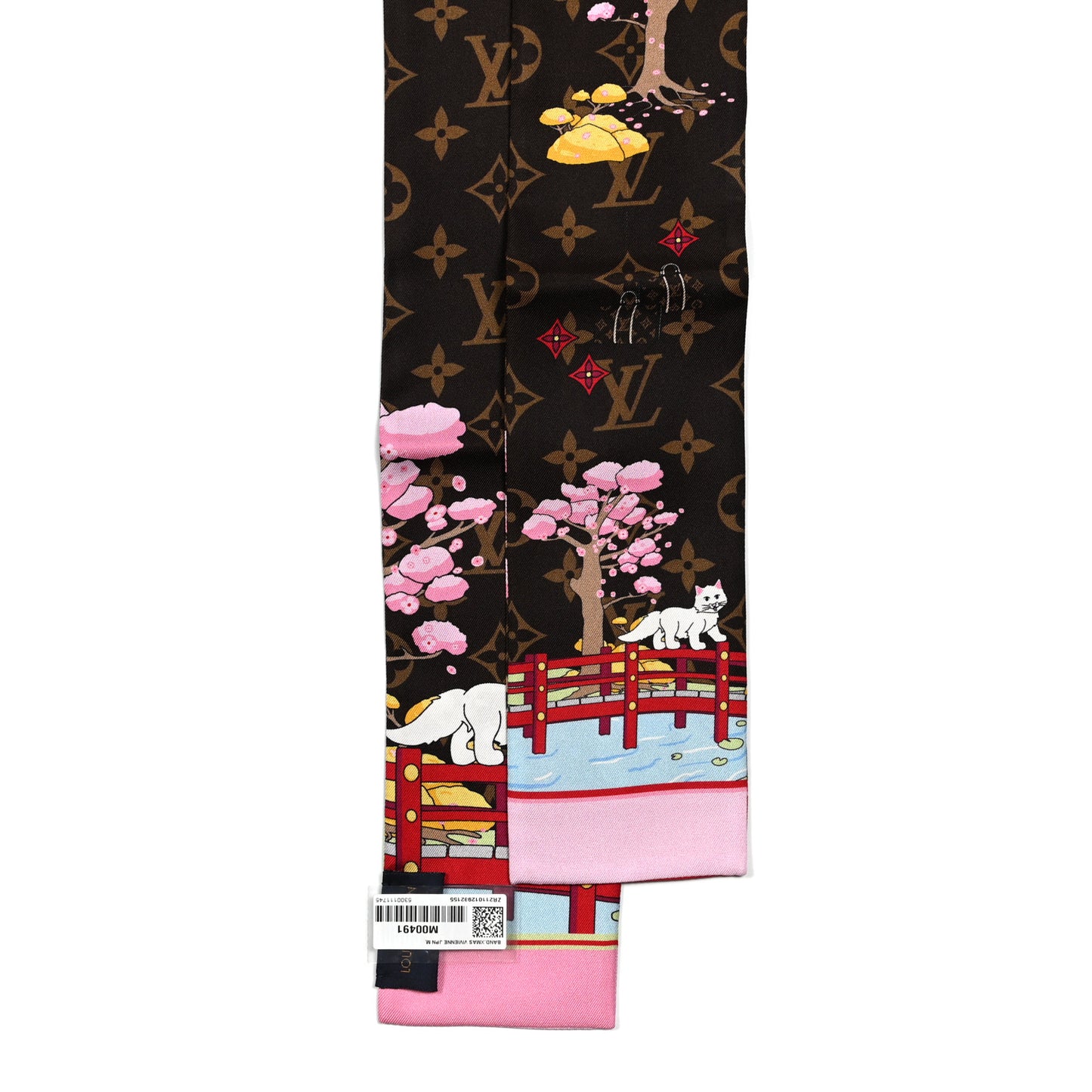 Silk Monogram 2021 Christmas Animation Japanese Garden Bandeau Marron