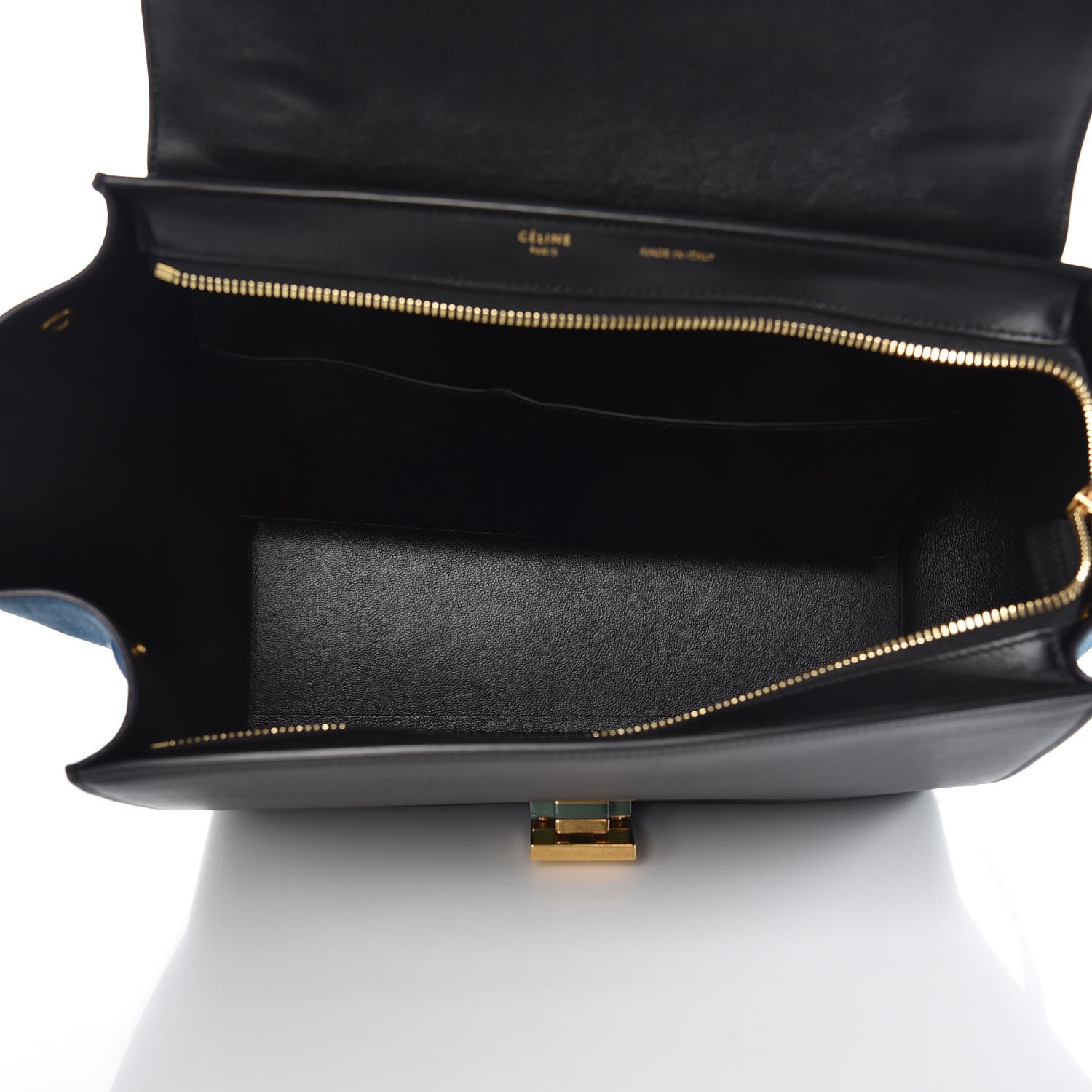 Celine Bullhide Calfskin Nubuck Small Tri-Color Trapeze White 5 of 13