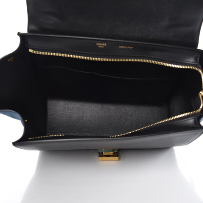 Celine Bullhide Calfskin Nubuck Small Tri-Color Trapeze White 5 of 13