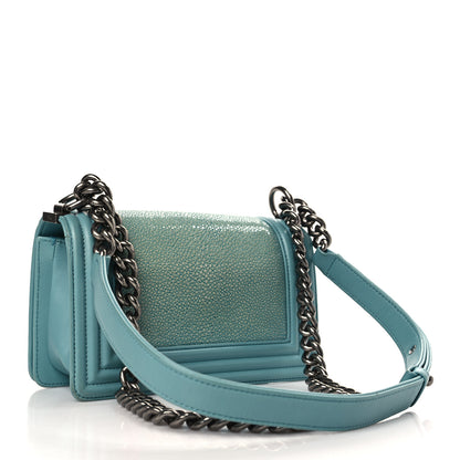 Chanel Galuchat Stingray Small Boy Flap Turquoise 2 of 9