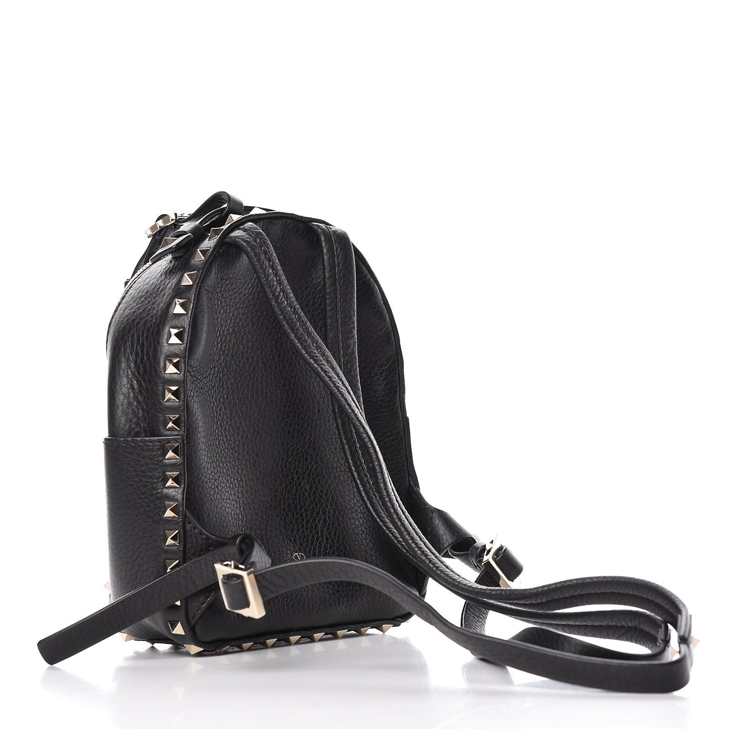 Valentino Garavani Pebbled Calfskin Mini Rockstud Backpack Black 3 of 10