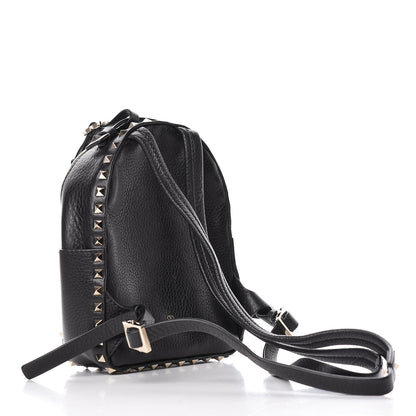 Valentino Garavani Pebbled Calfskin Mini Rockstud Backpack Black 3 of 10