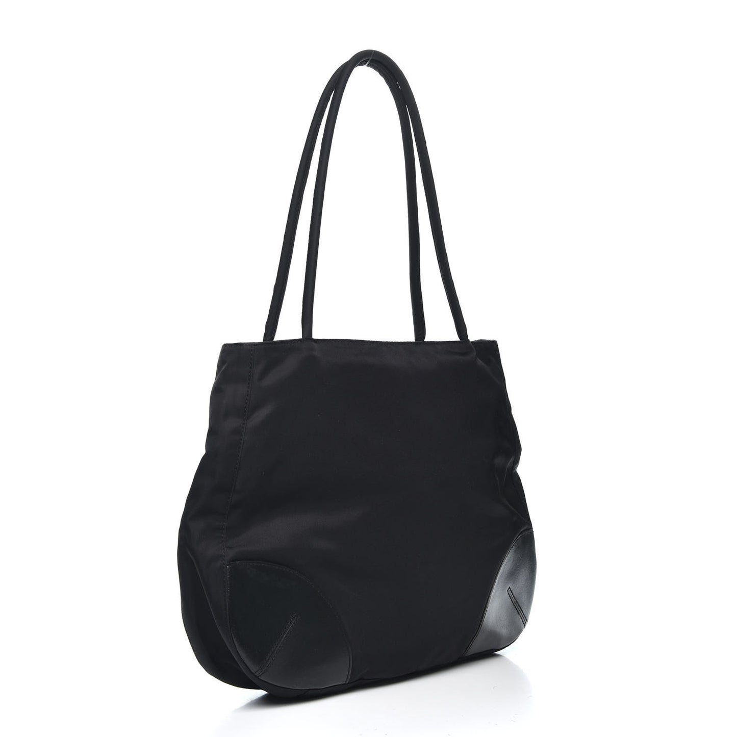 Calfskin Tessuto Nylon Easy Shoulder Bag Black