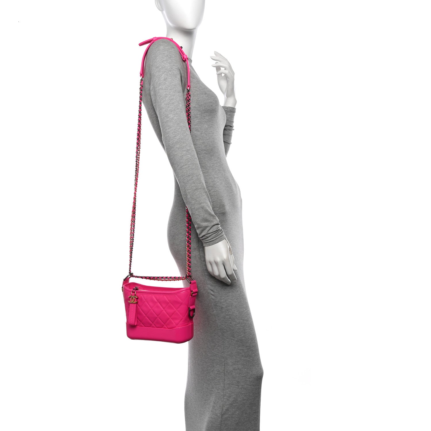 Chanel Goatskin Quilted Small Gabrielle Hobo Pink 2 of 11