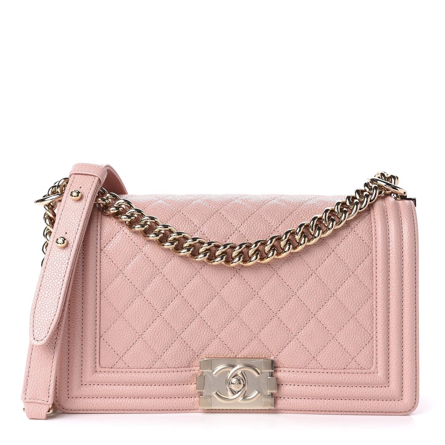 Chanel Caviar Quilted Medium Boy Flap Light Pink 1 of 12