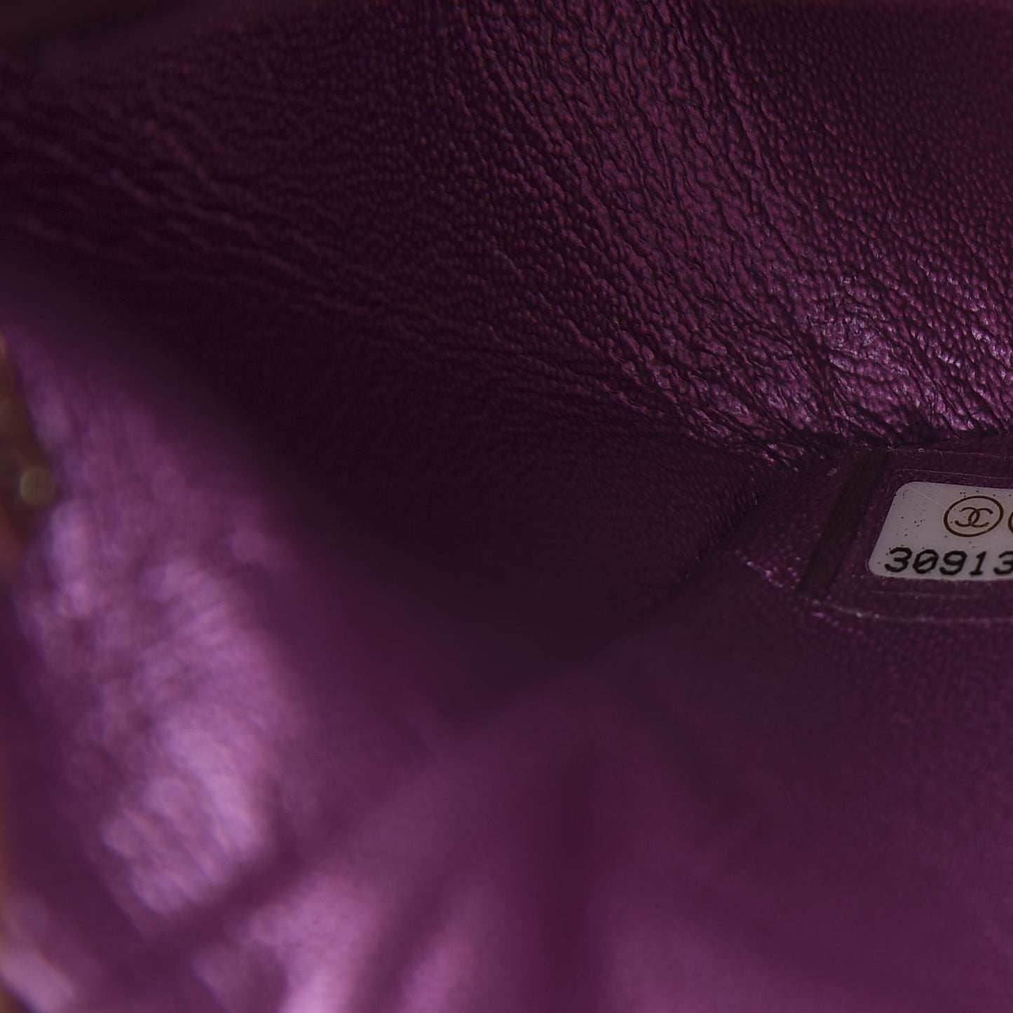 Iridescent Lambskin Quilted Mini Rectangular Flap Purple