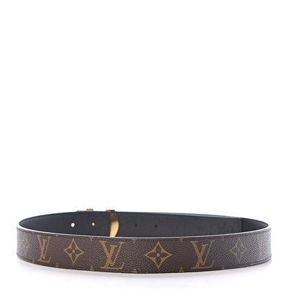 Louis Vuitton Calfskin Monogram 30mm LV Initiales Reversible Belt 85 34 Black 3 of 7