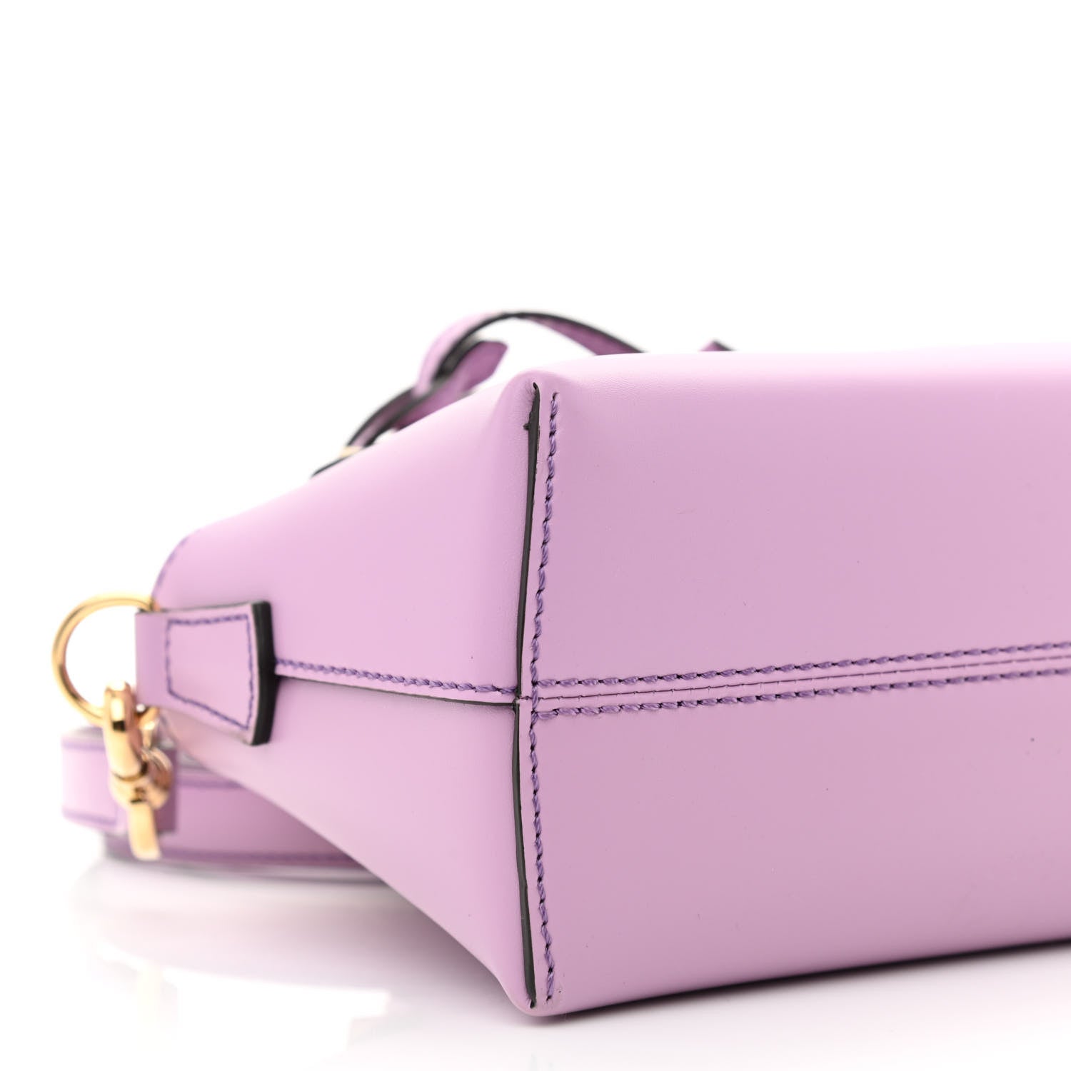 Fendi Vitello King Logo Embossed Mini By The Way Boston Bag Violetta 9 of 10