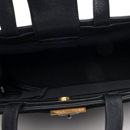 Chanel Calfskin Stitched Large Straight Lines Shopping Tote Black 6 of 11