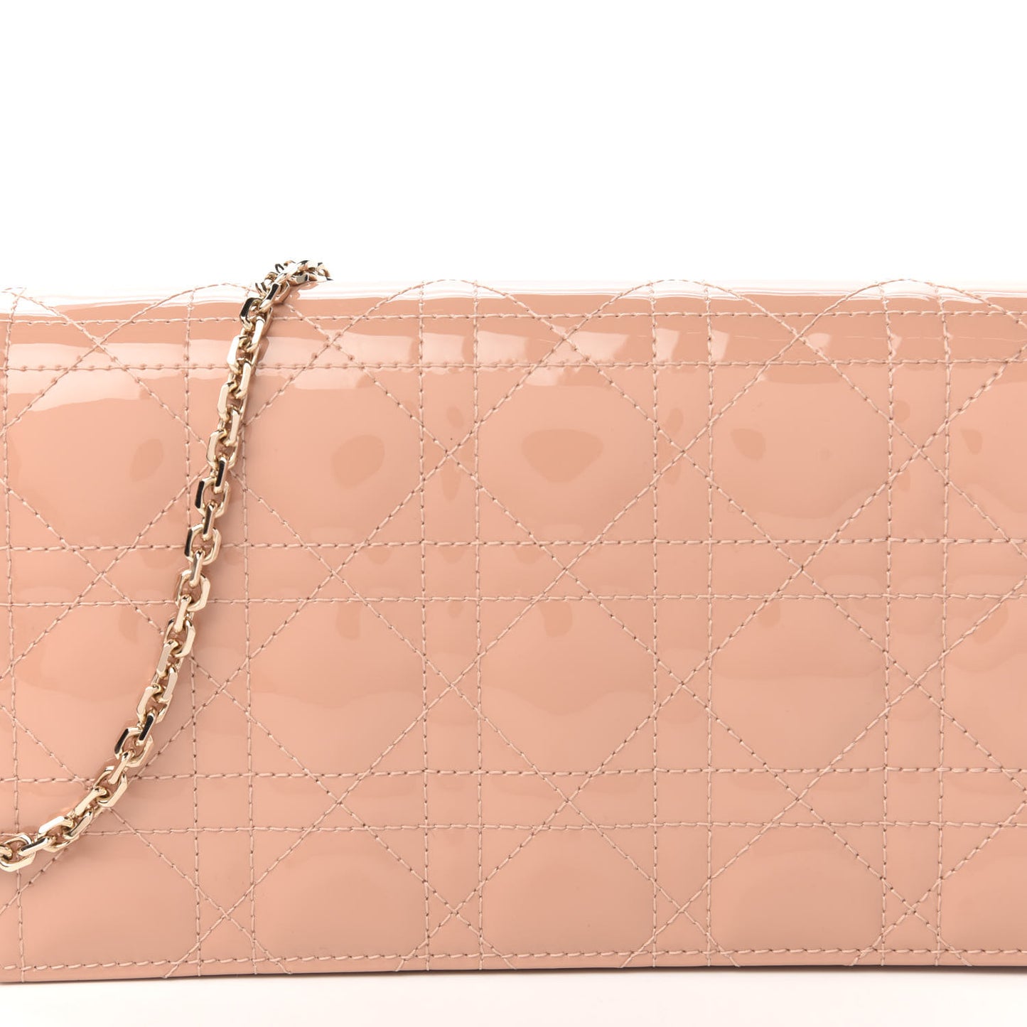 Patent Cannage Lady Dior Convertible Clutch Rose Des Vents