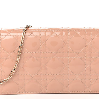 Christian Dior Patent Cannage Lady Dior Convertible Clutch Rose Des Vents 9 of 10