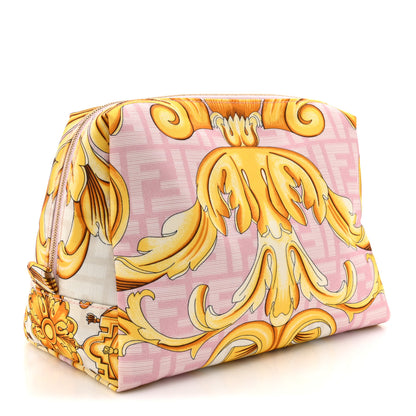 Fendi X VERSACE Nylon Fendace FF Baroque Medium Trapezoid Beauty Pouch Pink 3 of 7