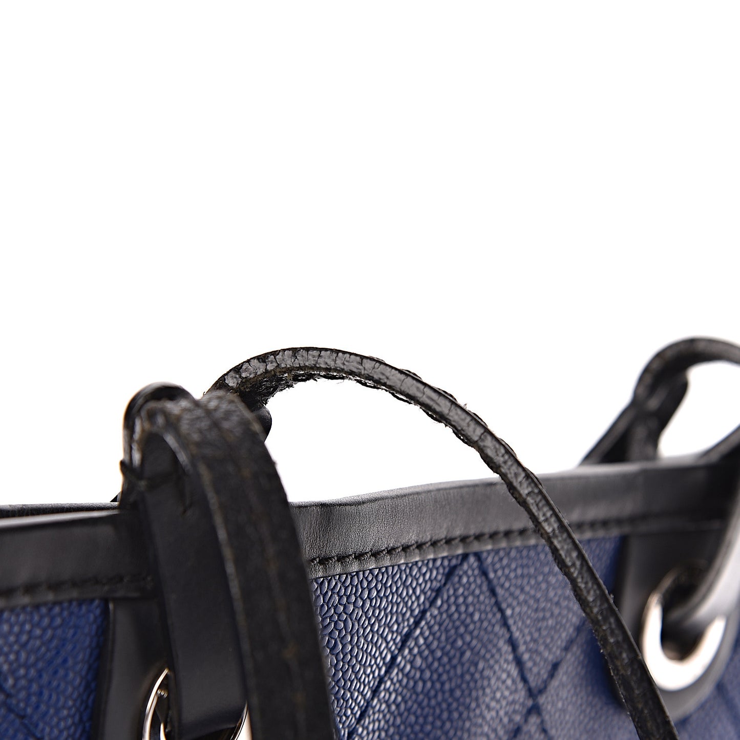 Grained Calfskin Shopping Fever Tote Blue