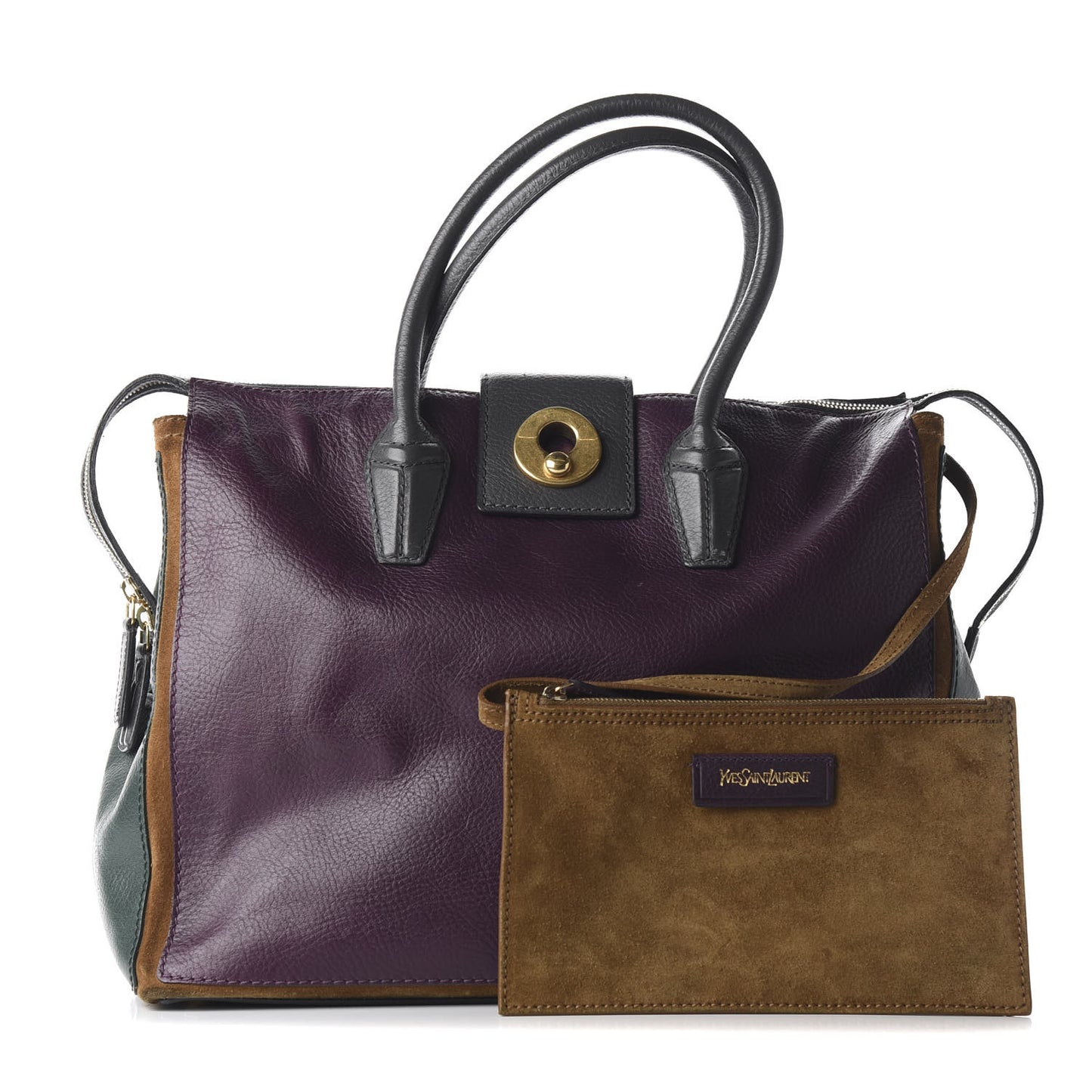 Calfskin Suede Muse Two Cabas Purple Ocre