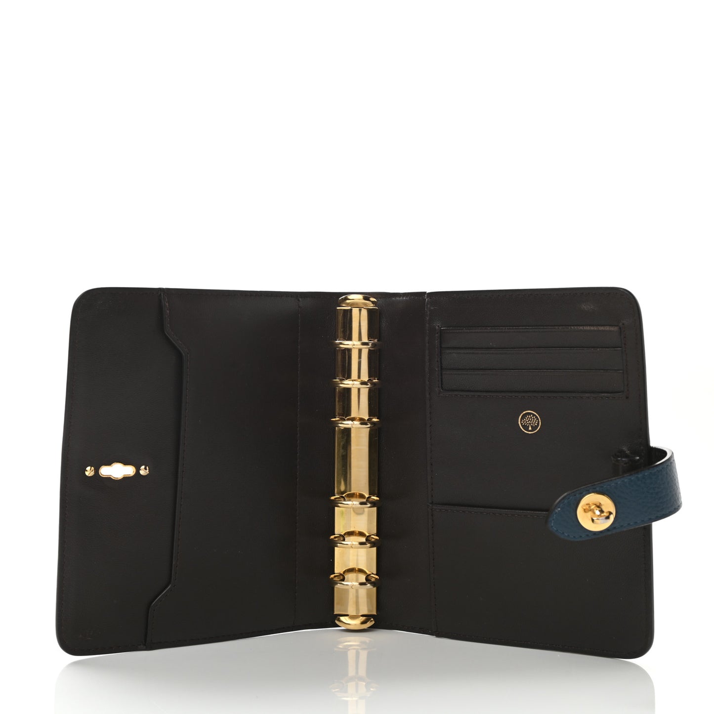 Natural Grain Calfskin Postman's Lock Agenda Blue