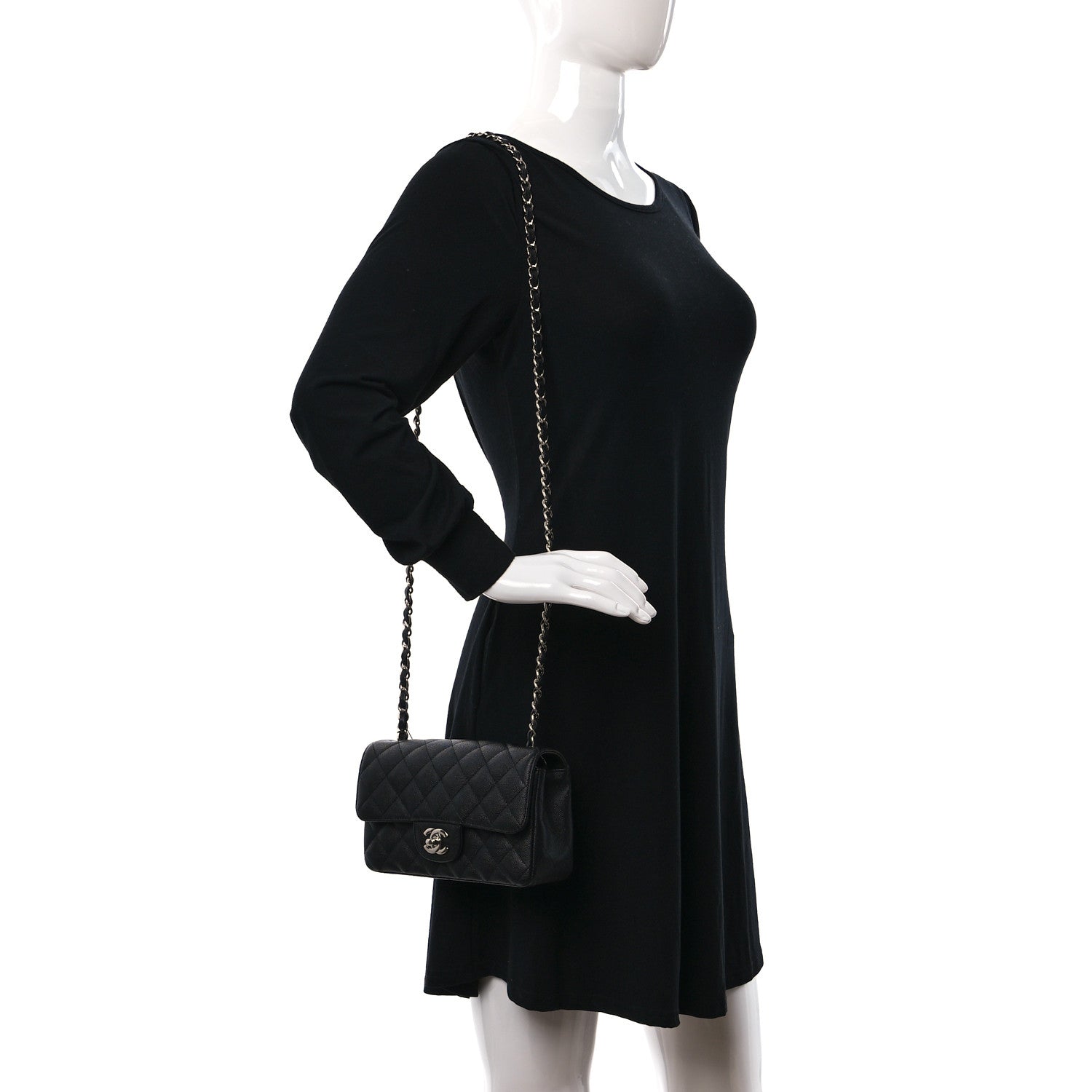 Chanel Caviar Quilted Mini Rectangular Flap Black 3 of 12