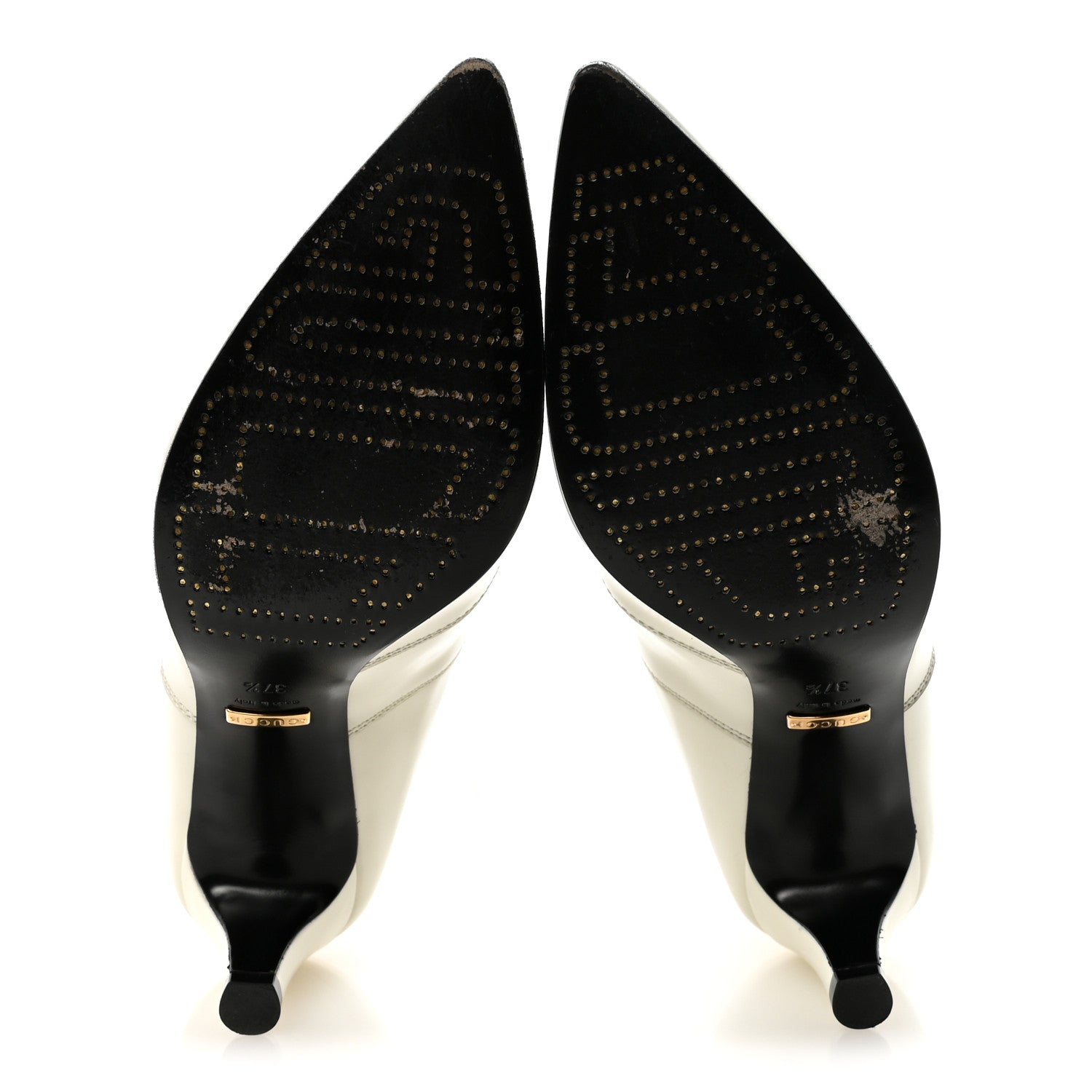 Gucci Cordovan Lux Ankle Booties 37.5 Dusty White Black 12 of 18