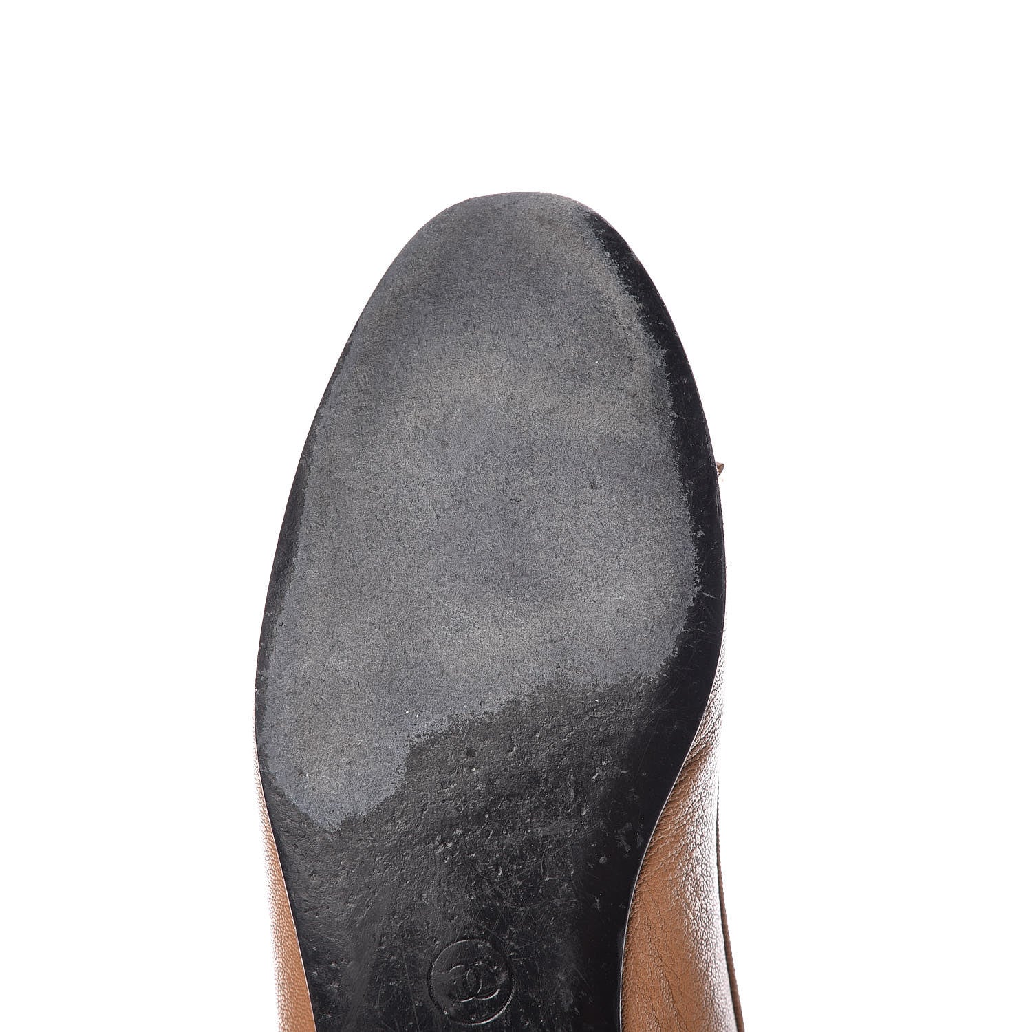 Chanel Patent Goatskin Cap Toe Ballerina Flats 37.5 Camel 13 of 18