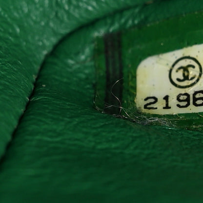 Chanel Caviar Quilted Jumbo Double Flap Green 7 of 16