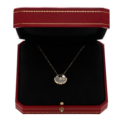 Cartier 18K Yellow Gold Diamond Mother of Pearl SM Amulette de Cartier Pendant Necklace 4 of 4