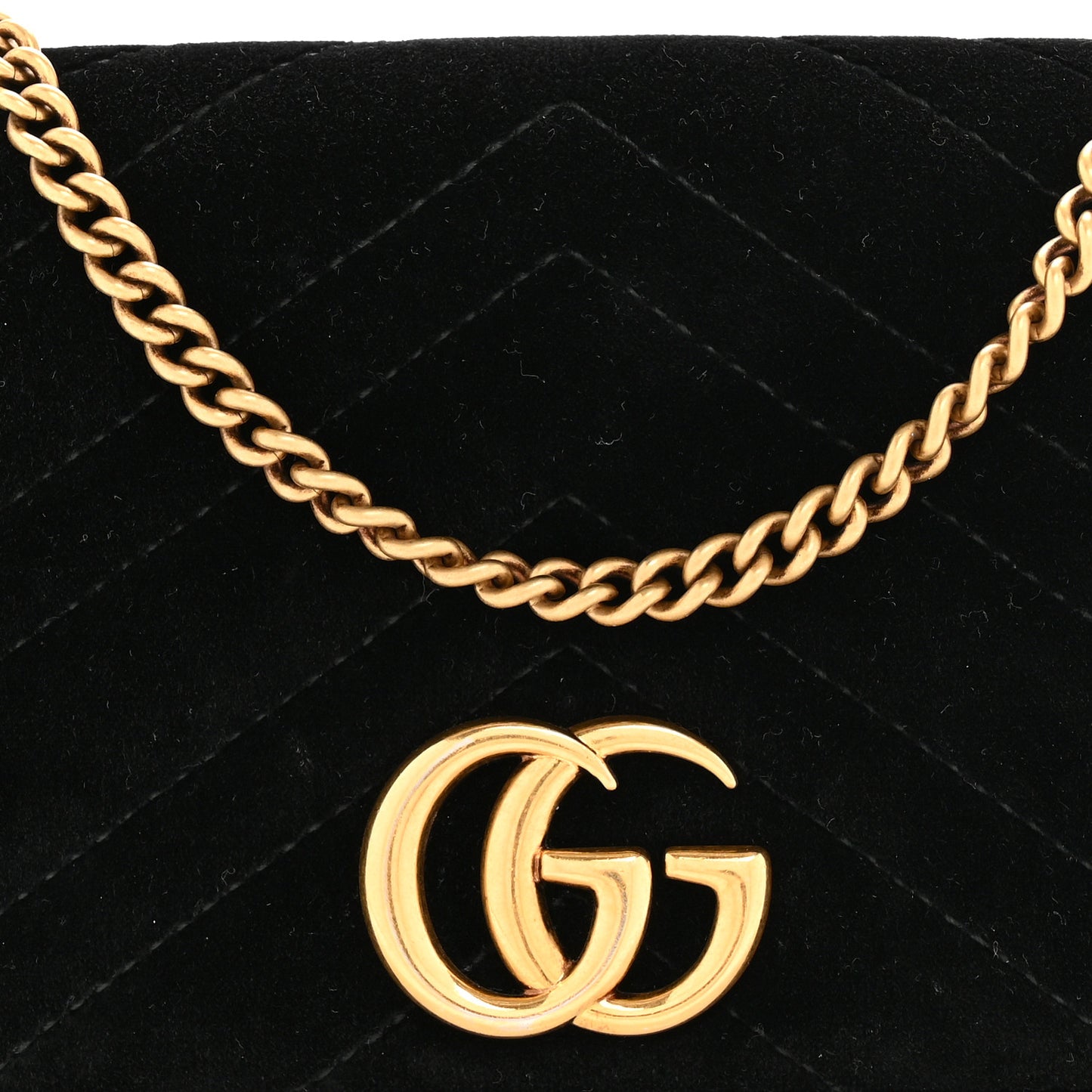 Velvet Matelasse GG Marmont Mini Bag Black