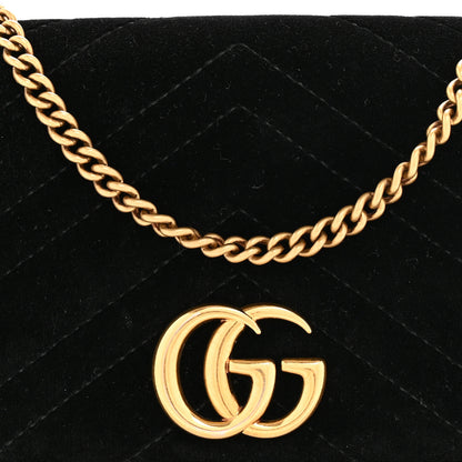Gucci Velvet Matelasse GG Marmont Mini Bag Black 7 of 12