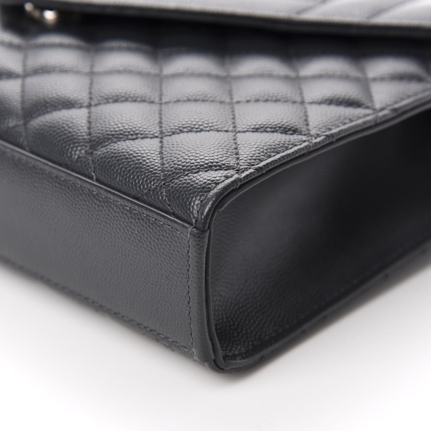 Grain De Poudre Textured Mixed Matelasse Medium Triquilt Monogram Satchel Dark Smoke
