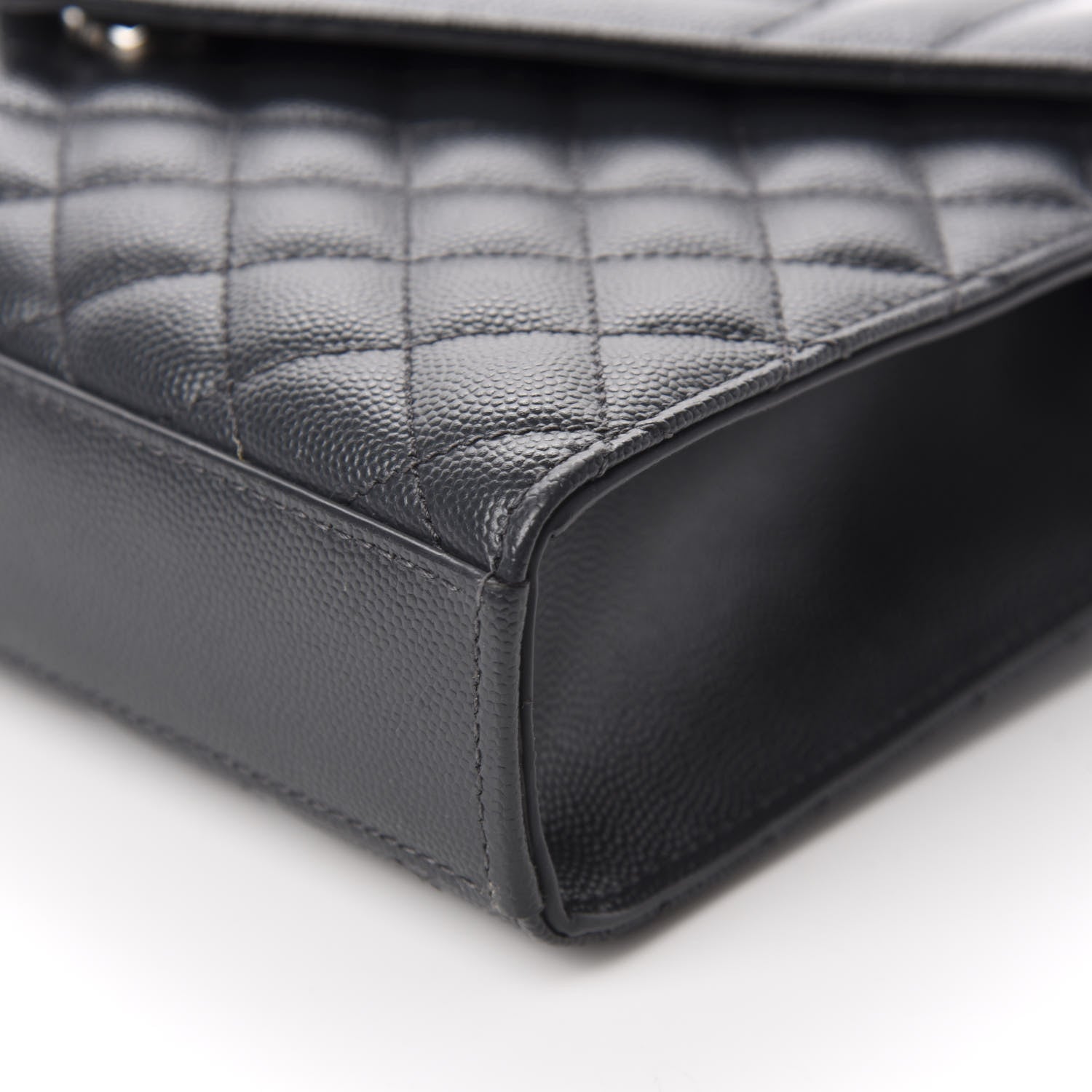 Saint Laurent Grain De Poudre Textured Mixed Matelasse Medium Triquilt Monogram Satchel Dark Smoke 7 of 10