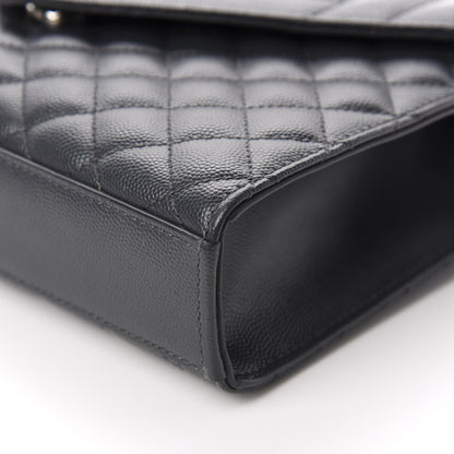 Saint Laurent Grain De Poudre Textured Mixed Matelasse Medium Triquilt Monogram Satchel Dark Smoke 7 of 10