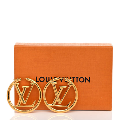 Louis Vuitton Metal Louise Hoop Earrings Gold 5 of 5
