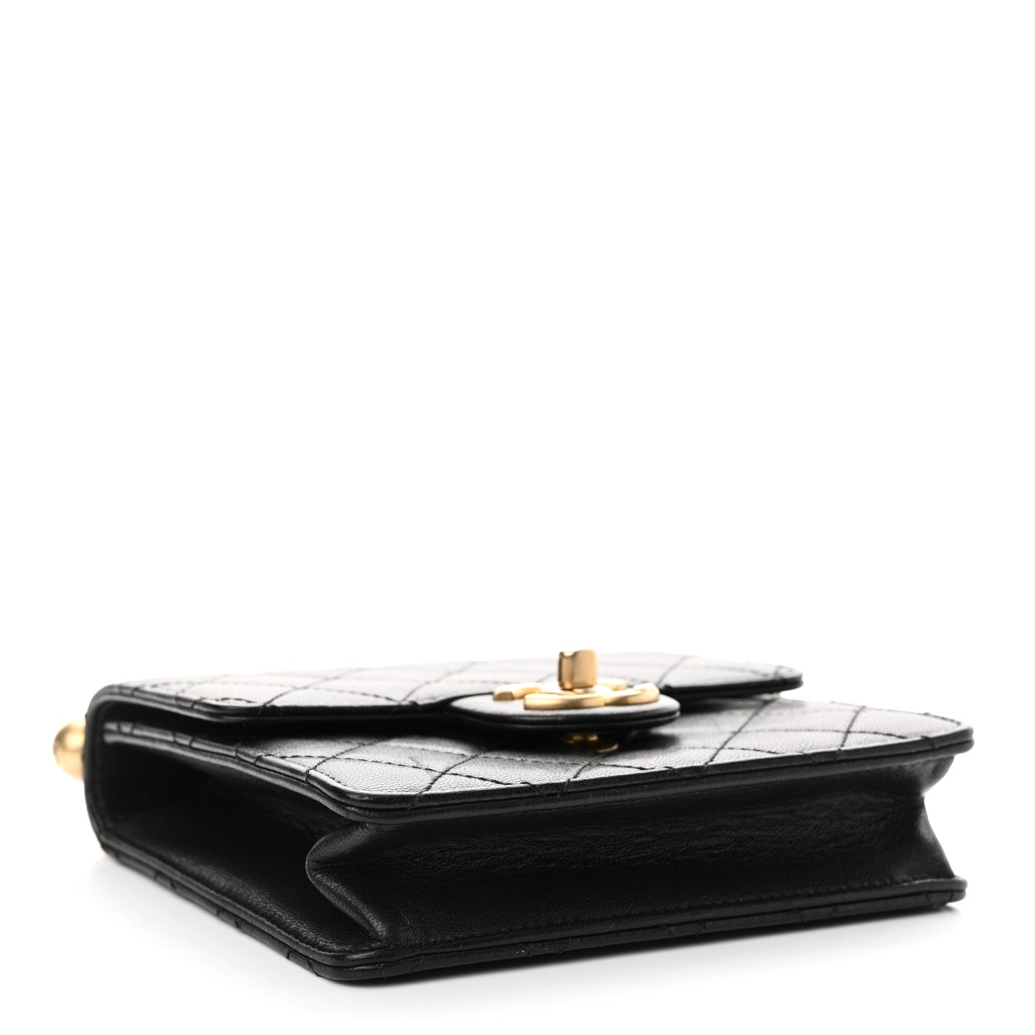 Chanel Lambskin Quilted Chic Pearls Flap Black 4 of 13