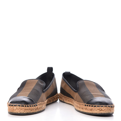 Fendi Canvas Pequin Espadrilles 41 Tobacco Black 5 of 11