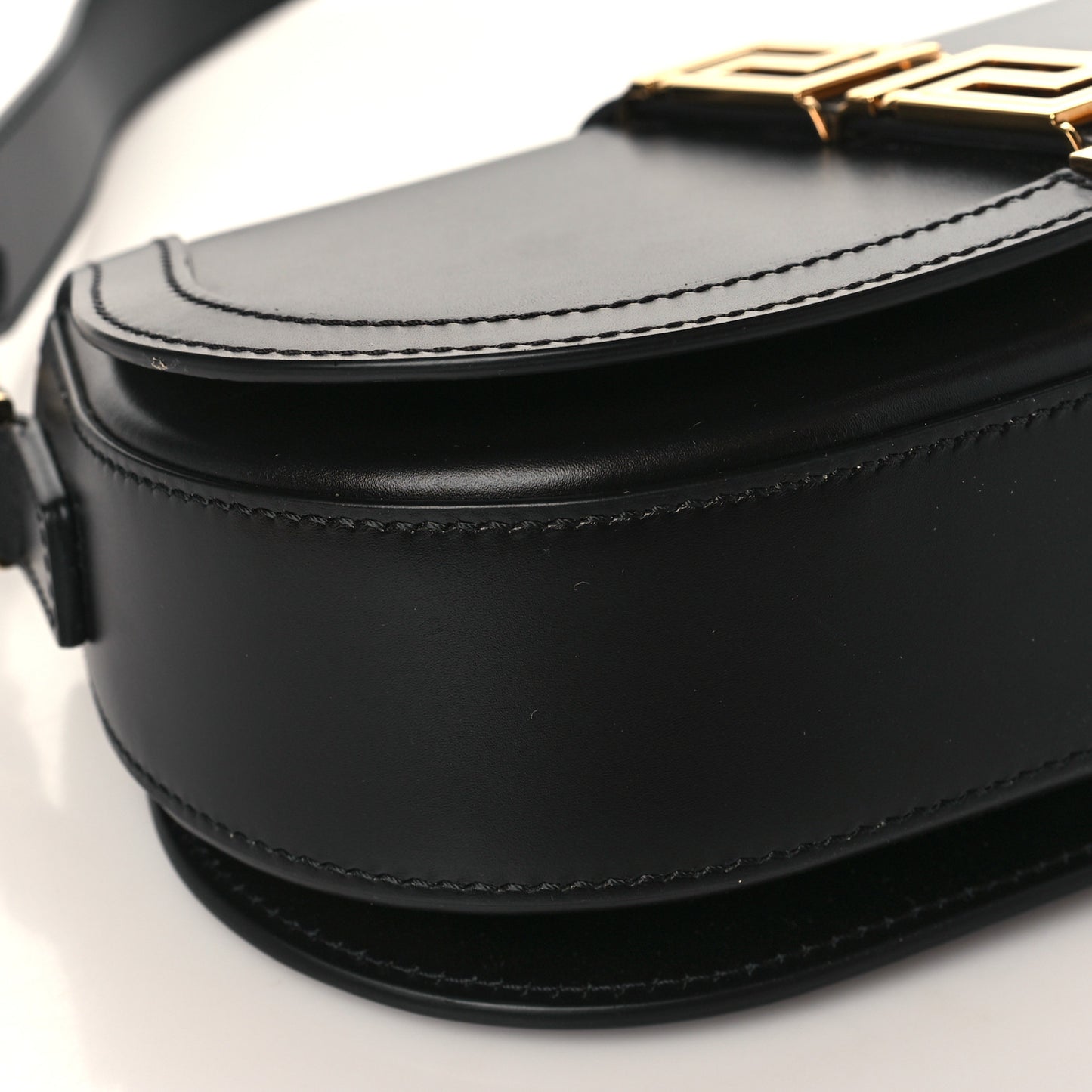 Calfskin Medium Greca Goddess Shoulder Bag Black