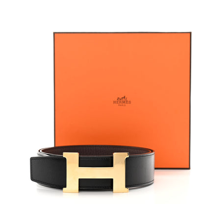 Hermes Box Togo 32mm Constance Belt 85 34 Black Chocolate 8 of 8