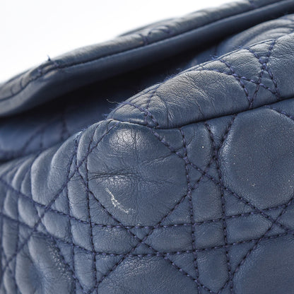 Christian Dior Lambskin Cannage Large New Lock Flap Bag Blue 12 of 17