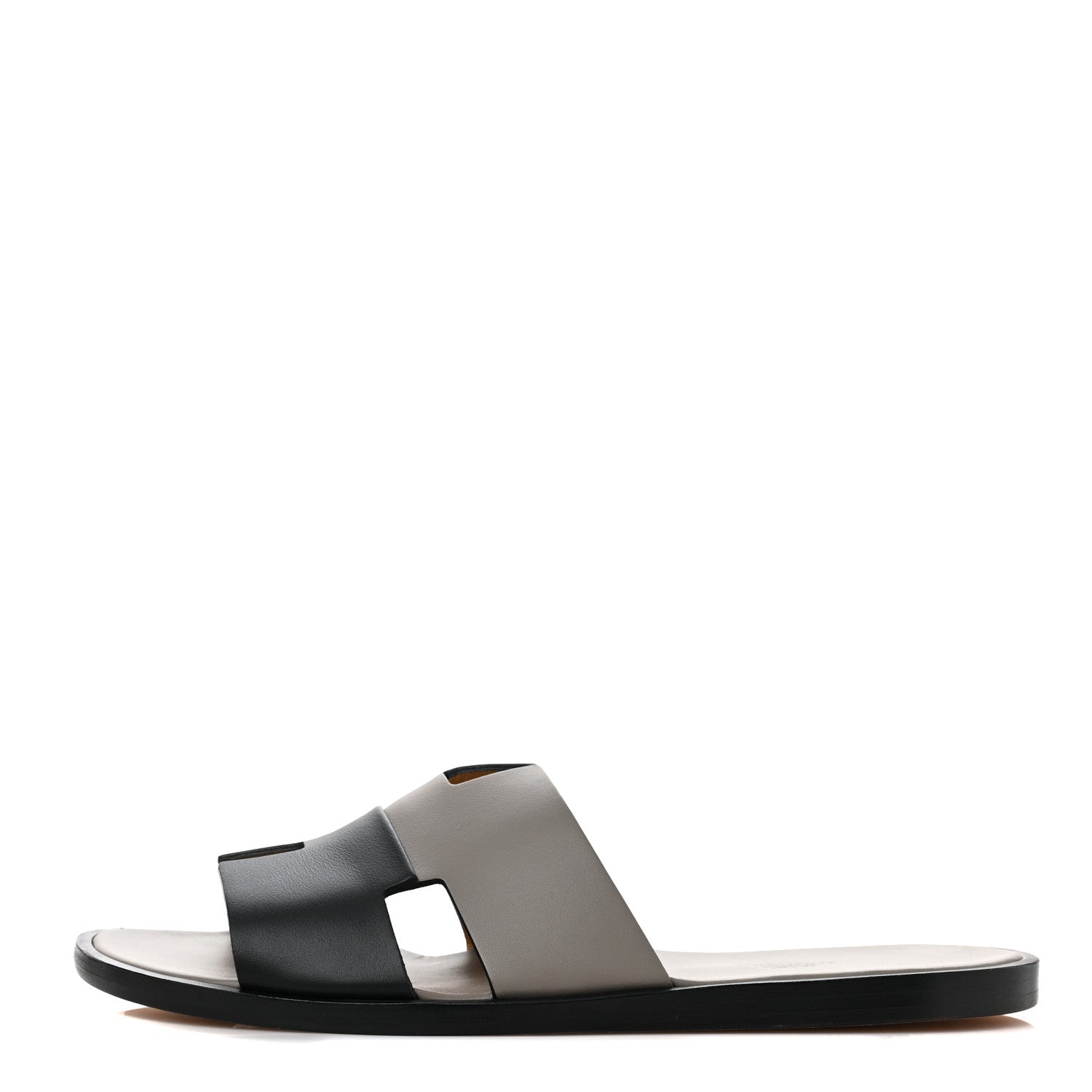 Hermes Calfskin Mens Izmir Sandals 43 Black Gris 1 of 11