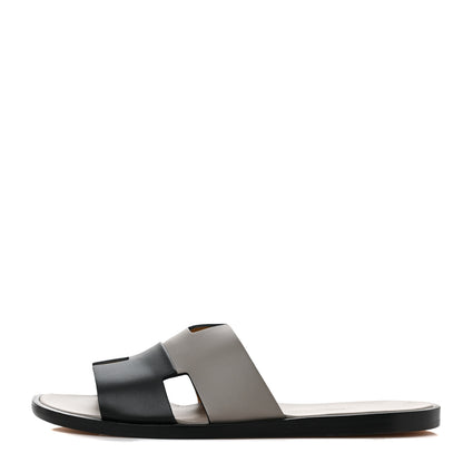 Hermes Calfskin Mens Izmir Sandals 43 Black Gris 1 of 11