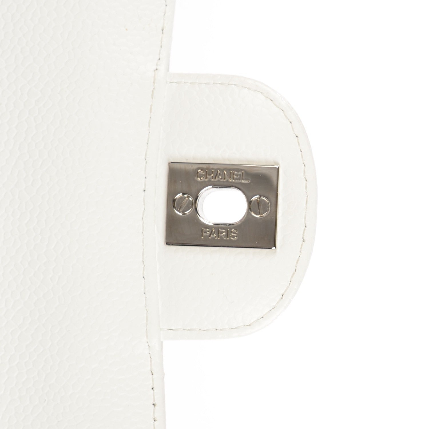 Chanel Caviar Quilted Medium Double Flap White 8 of 9