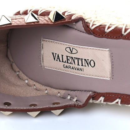 Valentino Garavani Grained Calfskin Rockstud Ankle Wrap Espadrille 15/85mm Wedges 35 Cuoio 6 of 6