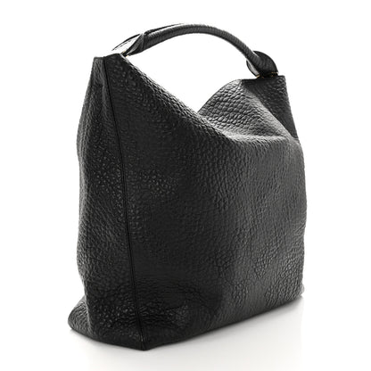 Burberry Heritage Grain Check Embossed Medium Lindburn Hobo Black 3 of 12